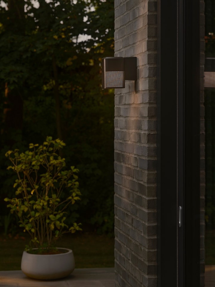 image 1 of Nordlux Sidara Outdoor Wall light Black Aluminium Solar E27 Sensor Coastal/Marine Safe - Mains Powered, IP54