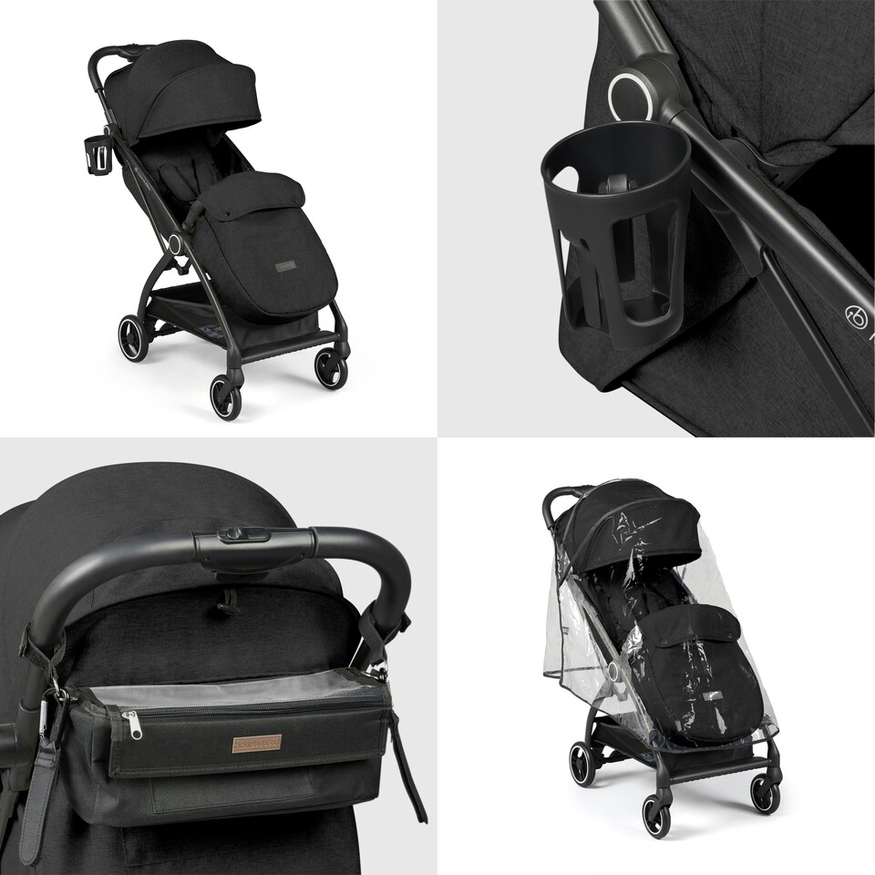 image 1 of Aries Prime Autofold Stroller - Feather-Light Design, Multi-Position Recline, Handy Auto-Fold, Birth to 22kg, UPF 50+ Hood & More (Black)