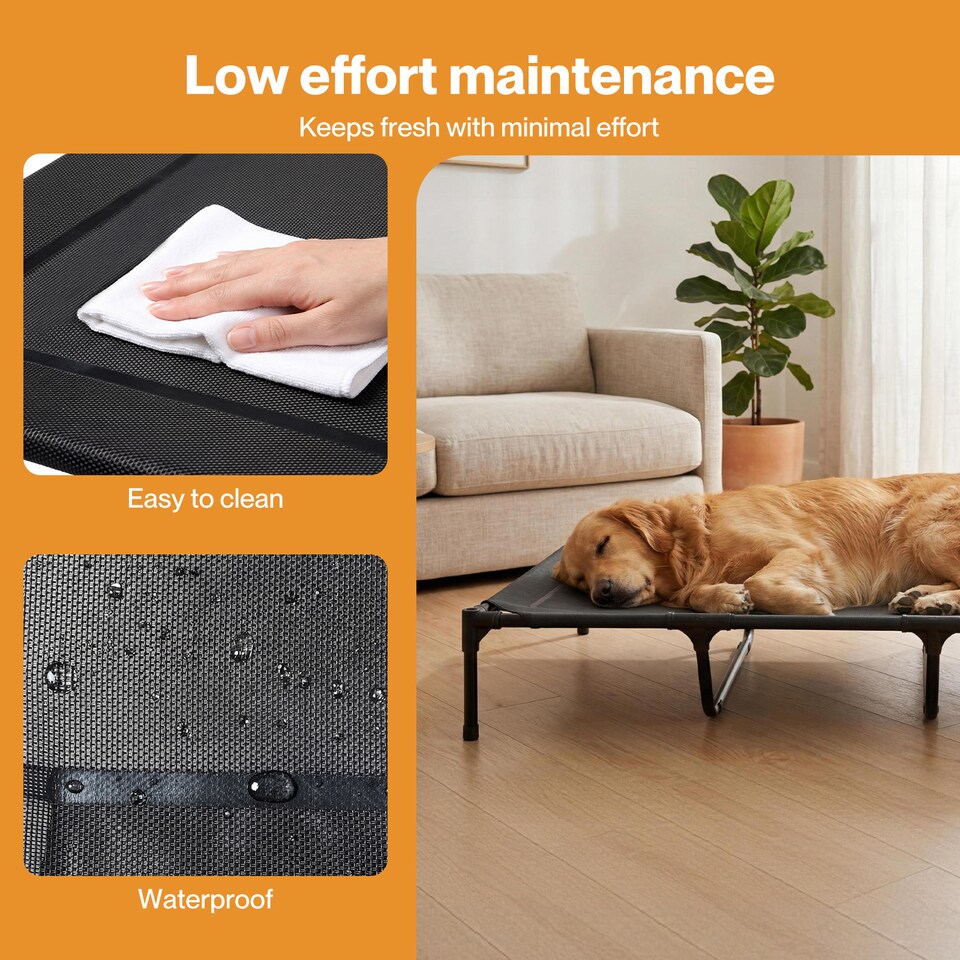 image 1 of Skylos Elevated Dog Bed Large Raised Pet Cot Indoor Outdoor Use Supporting Bars