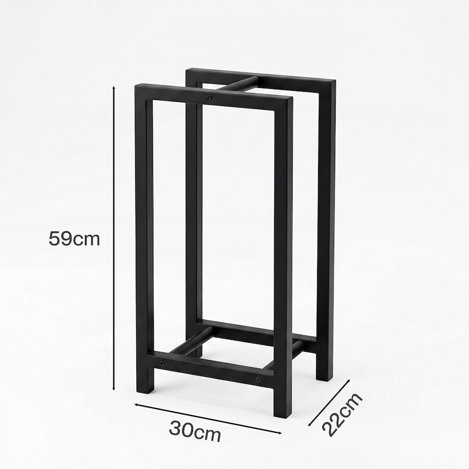 image 1 of Levede Firewood Rack Metal Outdoor Storage Log Holder Fireplace 30 x 22 x 59cm