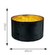 image 5 of ValueLights Reni Large Black Velvet Gold Inner Lamp Shade & Bulb | Black