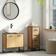 image 2 of HOMCOM Bathroom Under Sink Cabinet for Basin without or with Pedestal Nature Brown | Black