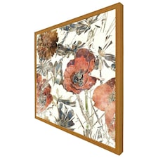Watercolour flower print (Picture Frame) Brown | Oak | XL