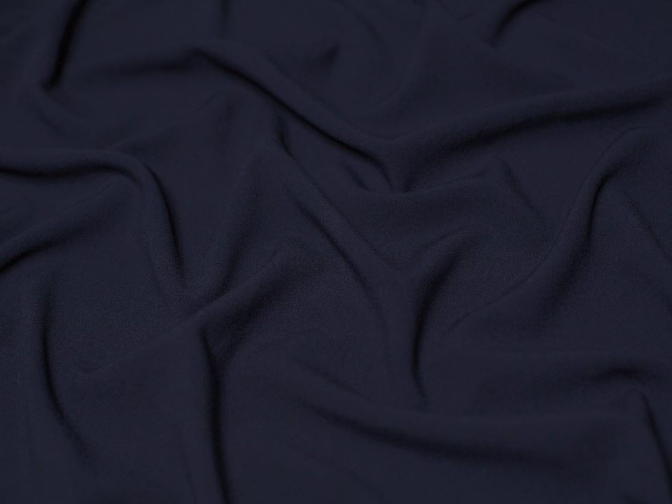 Minerva Core Range Navy Stretch Woven Viscose Crepe Fabric for Dressmaking, 145cm / 57" Wide - per metre