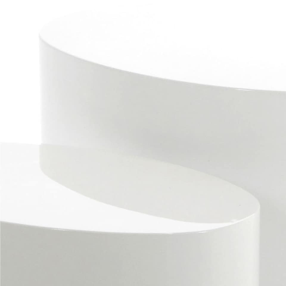 image 1 of Mice Oval Coffee Table in White Set of 2