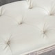 image 8 of HOMCOM 2-Tier Bed End Bench, Vintage Stool Button Tufted Window Seat Cream White 