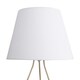 image 4 of First Choice Lighting Tripod Gold 42cm Table Lamp With White Fabric Shade Gold | White