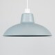 image 1 of ValueLights Retro Style Gloss Grey Metal Easy Fit Ceiling Pendant Light Shade - Complete with a 10w LED Bulb 3000K Warm White
