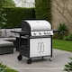 image 7 of 4 + 1 Burner Gas BBQ with Built-in Side Burner, Thermometer & Folding Shelves