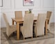 image 4 of Oslo 150 x 90 cm Medium Oak Dining Table and 6 Lola Fabric Chairs | Brown | Beige