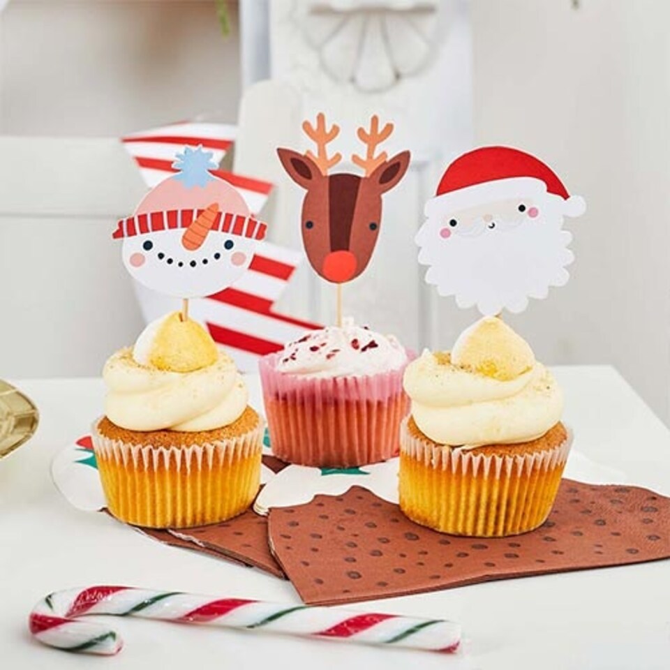 image 1 of Festive Friends Christmas Food Picks - Pack of 12