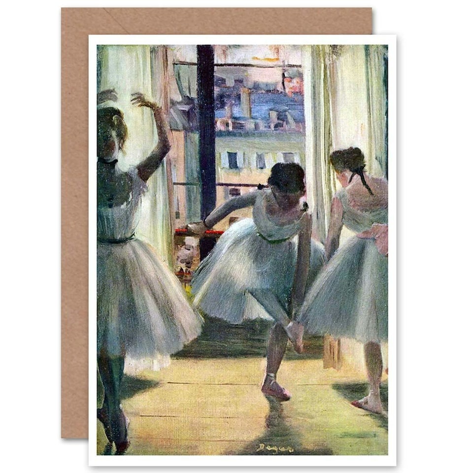 image 1 of Edgar Degas Three Dancers In A Practice Room Ballerina Greeting Card