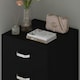 image 4 of FWStyle Tunis 5 Drawer Tallboy Slim Chest Of Drawers - Matt Black