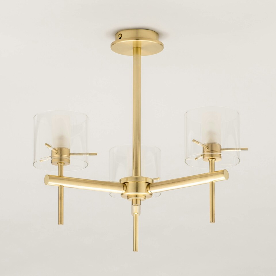 image 1 of BHS Jean 3 Light Bathroom Ceiling Light, Satin Brass | Gold | Satin Brass | 1