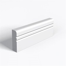 Pack of 15 (Total 15 Units) - MDF Primed Pencil Round and 2 V Grooves Architrave - 18mm (T) x 58mm (H) x 2440mm (L)