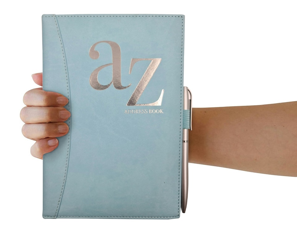image 1 of A5 Sky Blue Address Book With Pen