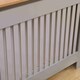 image 7 of Oypla Medium Grey Wooden Slatted Grill Radiator Cover MDF Cabinet