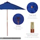 image 4 of Outsunny 2.5m Wooden Garden Parasol Outdoor Umbrella Canopy w/ Vent Blue