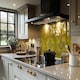 image 2 of Yellow Geometric Splash Back | White