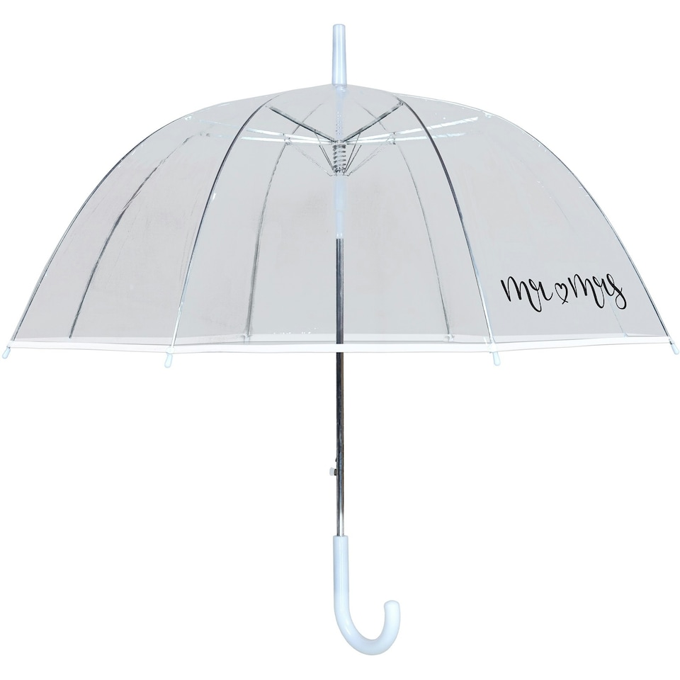 image 1 of X-Brella Mr & Mrs Dome Umbrella - Clear/White - One Size
