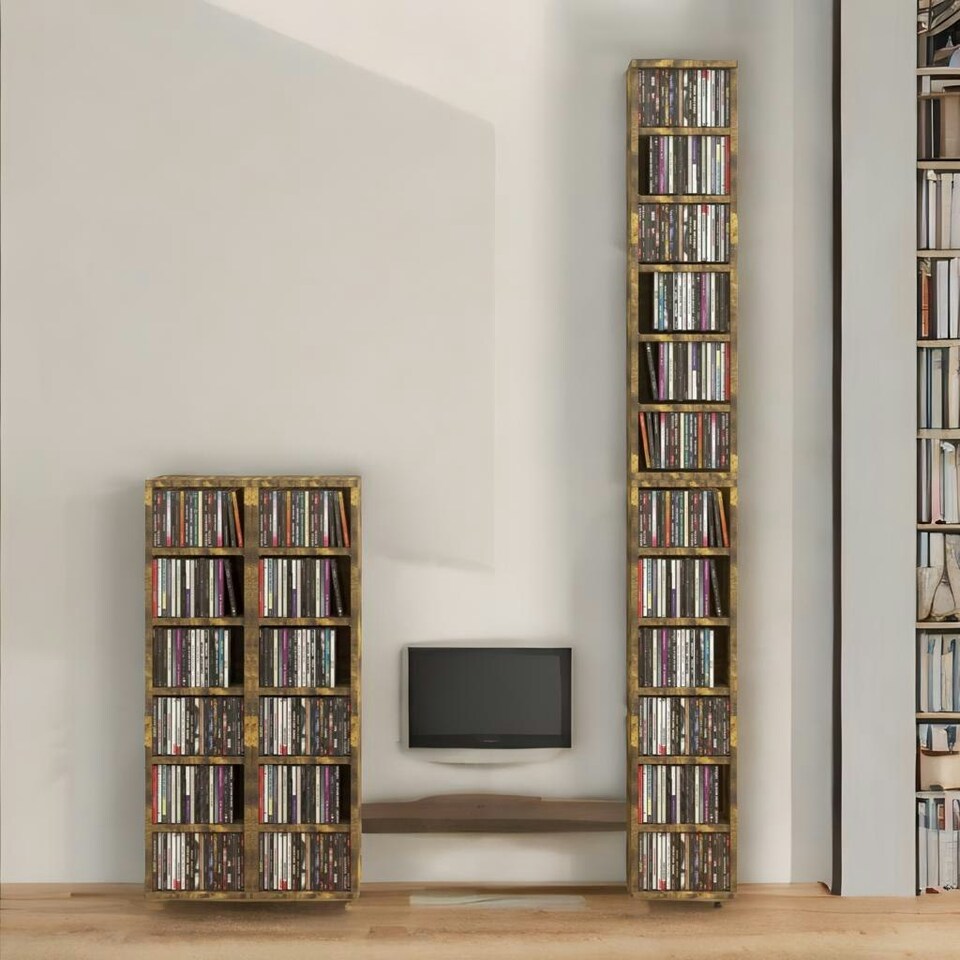 image 1 of 6 Tier Shelves Storage Unit Set Rustic Brown Brown | One Size