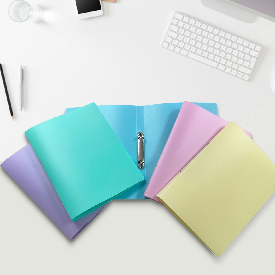 image 1 of Pack of 5 Assorted Pastel Colours A4 Ring Binders