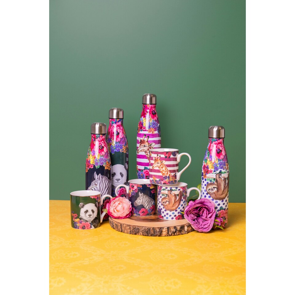 image 1 of Mikasa Wild at Heart Panda Print Porcelain Mug, 280ml | Green