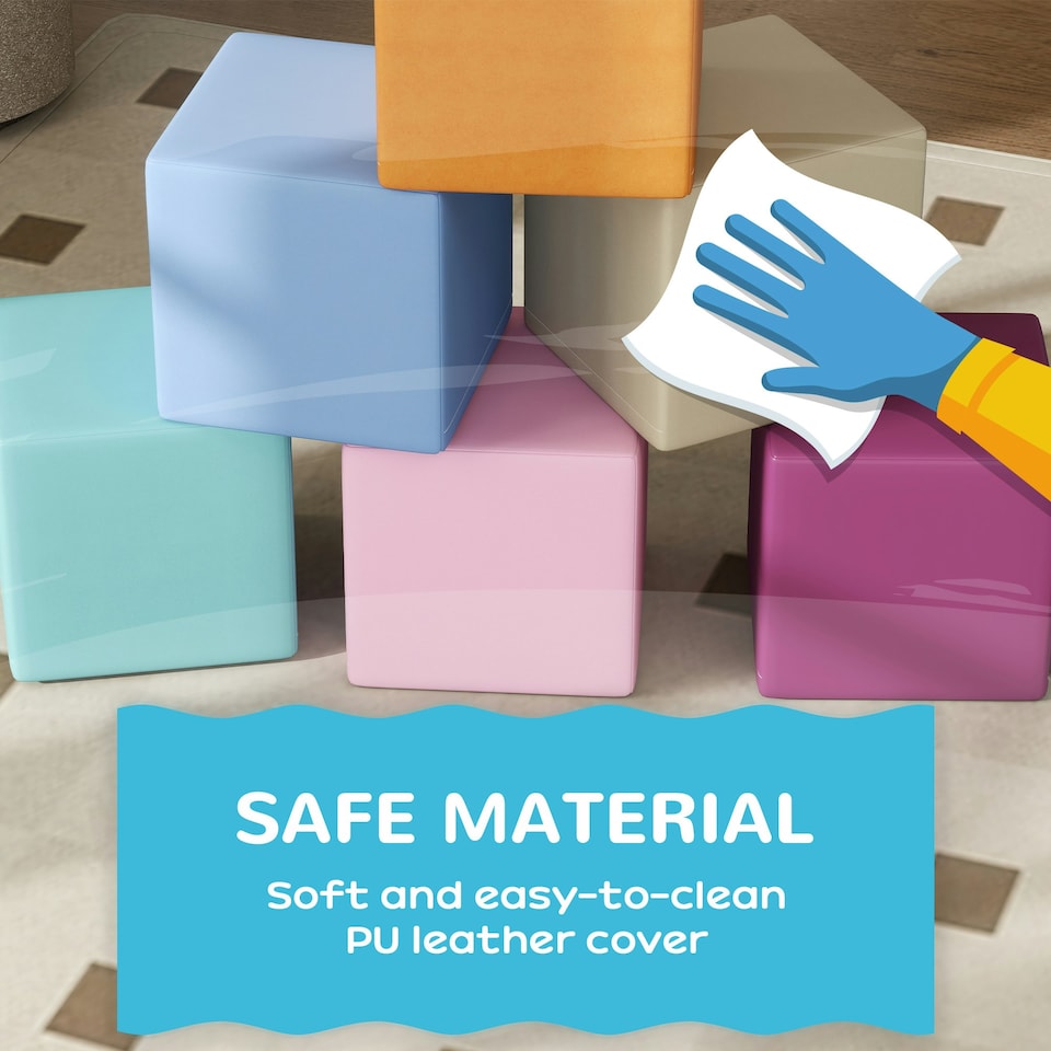 image 1 of HOMCOM 12 PCs Soft Play Blocks Soft Foam Toy Blue