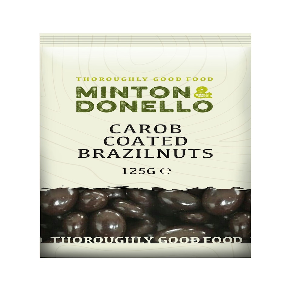 image 1 of Minton & Donello Carob Coated Brazil Nuts 6 x 125g