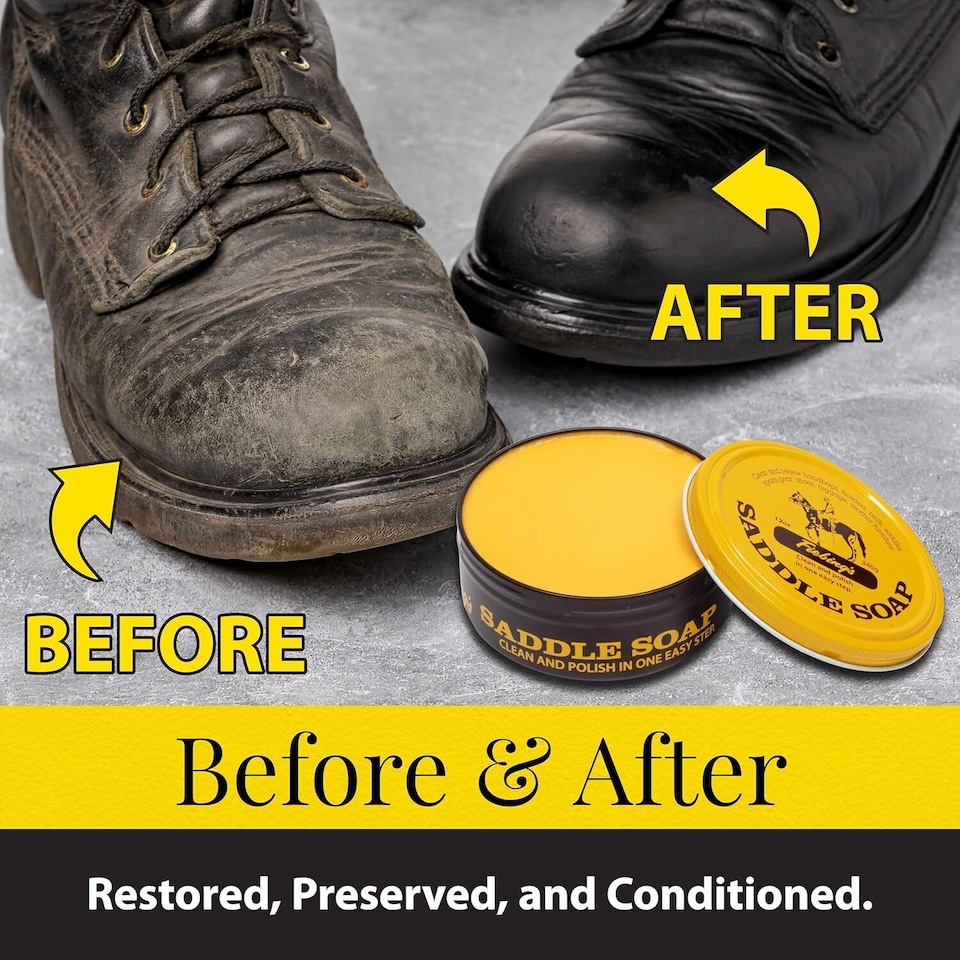 image 1 of Fiebing's Saddle Soap Cleaner - Traditional Leather Care 12oz | Yellow | Yellow