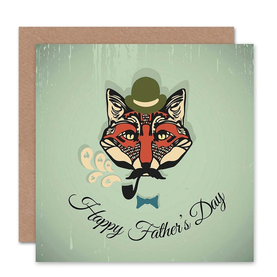 image 1 of Fathers Day Gentleman Hipster Fox Dad Card