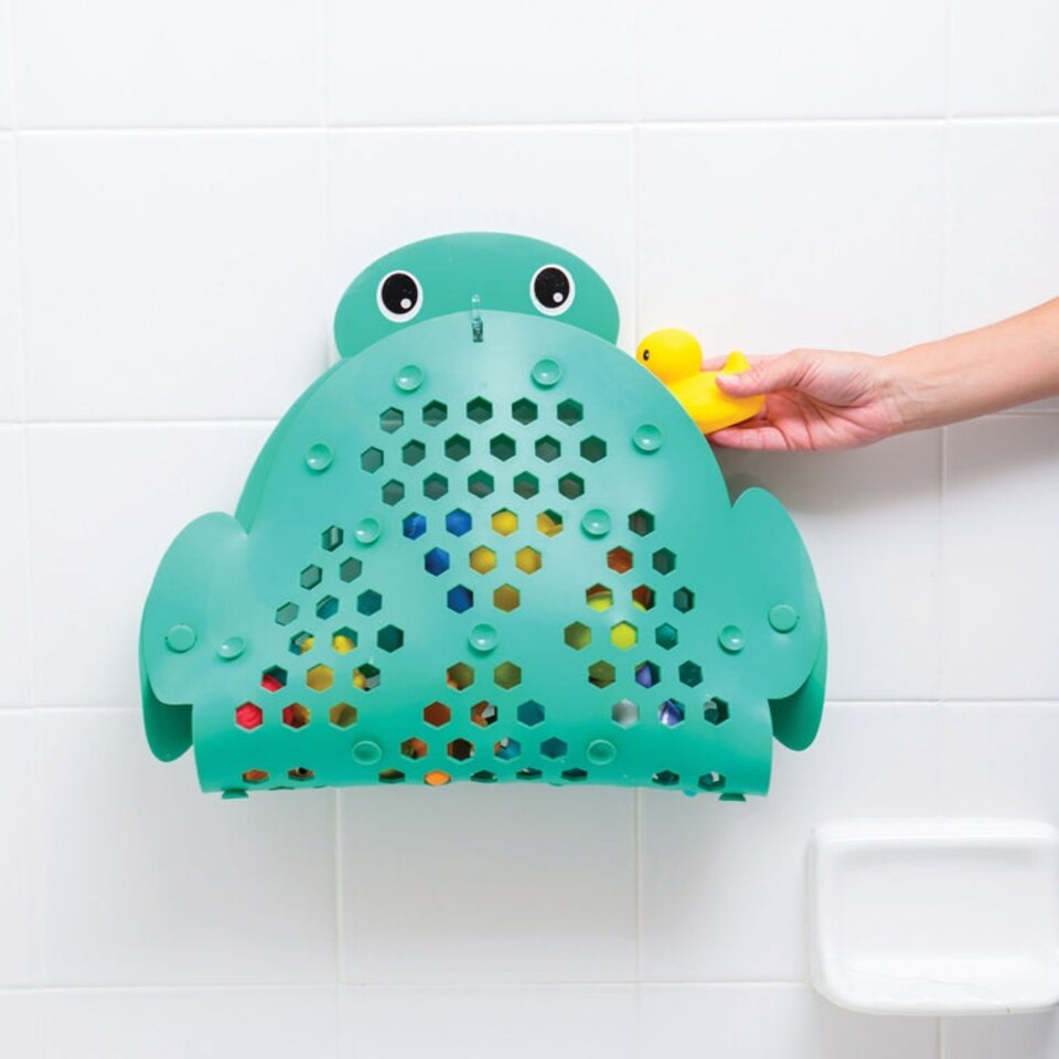 image 1 of Infantino 2-in-1 Bath Mat & Storage Basket Turtle