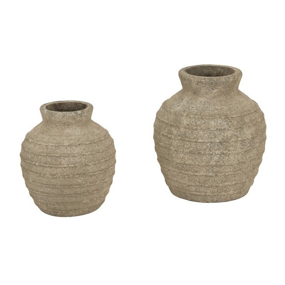 image 1 of Large Tuscan Vase - Ceramic - L30 x W30 x H33 cm - Grey | Grey