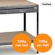 image 5 of VonHaus Garage Work Bench with Pegboard and Storage Drawer