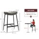 image 7 of HOMCOM Breakfast Bar Stools Set of 2 Upholstered Barstools w/ Curved Seat Grey