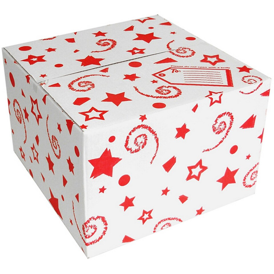 Oaktree Stars And Swirls Balloon Box - Red/White - One Size