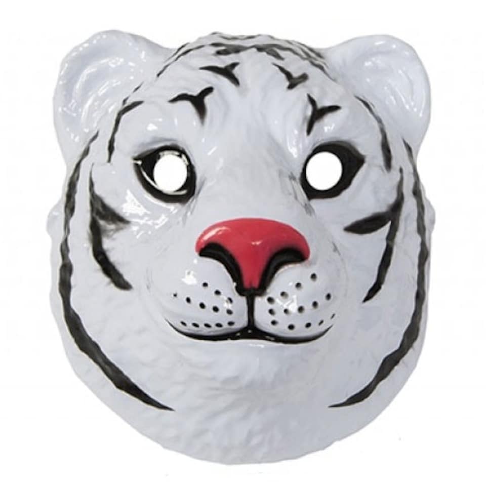 White Tiger Plastic Face Mask 23cm