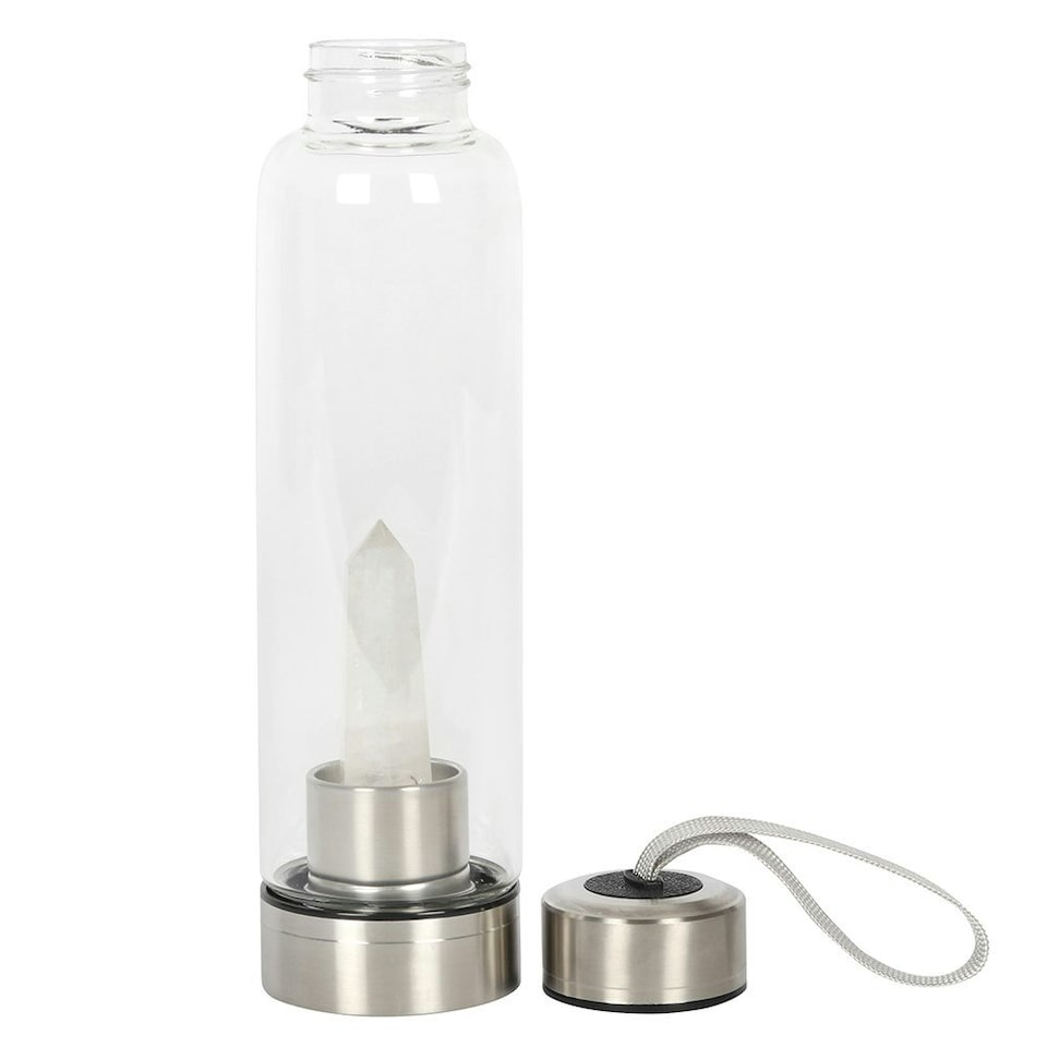 image 1 of Something Different Quartz Water Bottle - Clear/Steel Grey - One Size