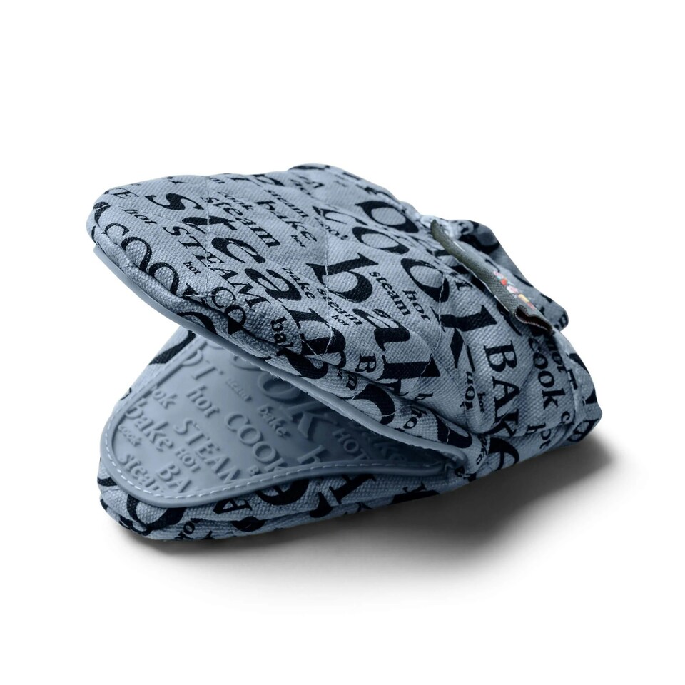 image 1 of Silicone Hot Grab Mini Oven Mitt, Hot Print Blue | Provence