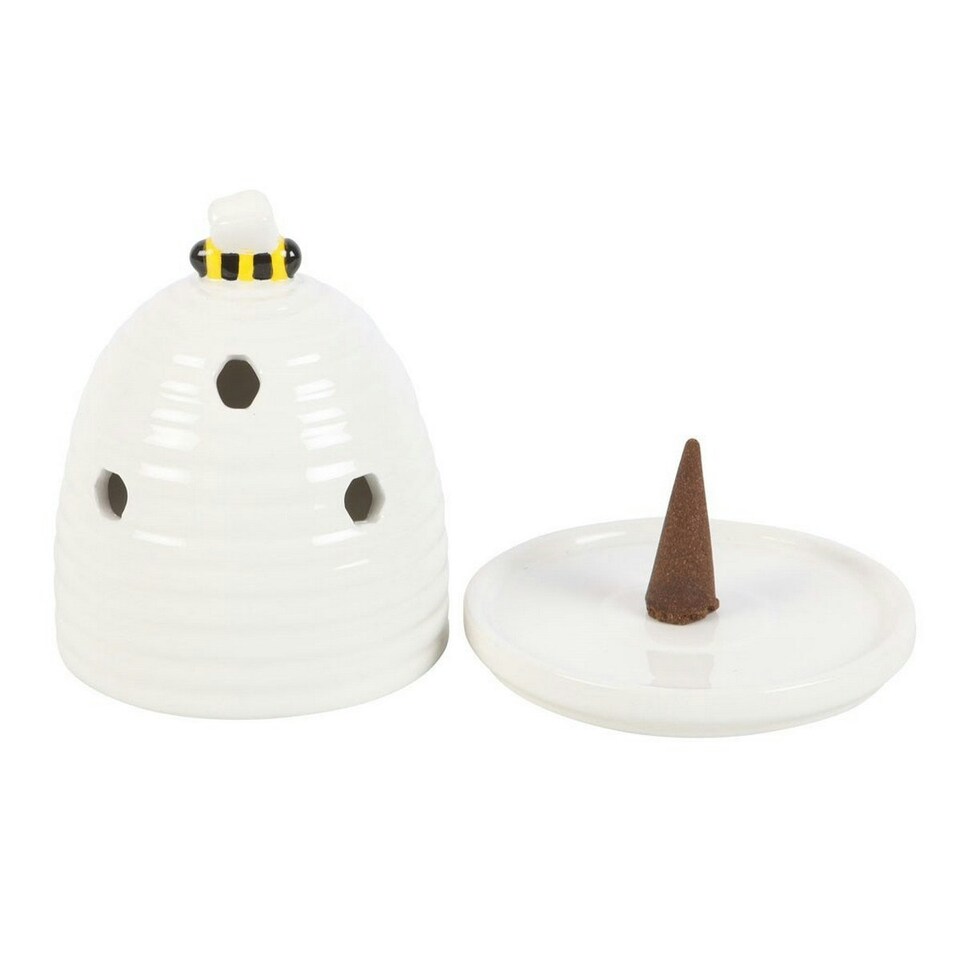 image 1 of Something Different Beehive Incense Cone Holder - White - One Size