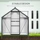 image 5 of Outsunny 6x6ft Walk-In Polycarbonate Greenhouse Plant Grow Galvanized