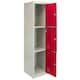image 5 of Metal Storage Lockers - Three Doors, Flatpacked, Red Red