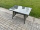image 5 of Fimous High Back Outdoor Garden Furniture Set Rattan Corner Sofa Dining Table Set With 2 Big Footstool 2 Armchairs Dark Grey Mixed