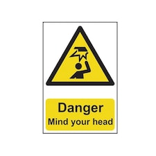 Scan Danger Mind Your Head - Pvc Sign 200 X 300mm - Multi Colour - 200 x 300mm
