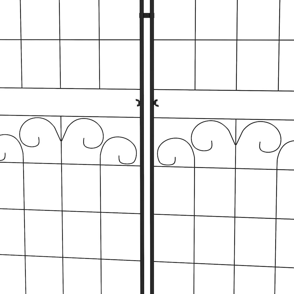 image 1 of Outsunny Set of 2 Metal Trellis for Climbing Plants, Floral Design, 50 x 180cm