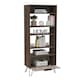 image 3 of Nevada Large Four Shelf Display Bookcase With Storage - Grey and Bleached Oak Effect with Industrial Metal Accents | Brown | Grey & Bleached Oak | One Size | 1