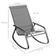 image 5 of Outsunny Garden Rocking Chair, Ergonomic Outdoor Rocking Chair with Armrests, High Backrest, Steel Frame Relaxing Rocker Armchair Seat for Patio, Balcony, Porch, Grey | Grey | Grey