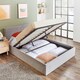 image 1 of Double Ottoman Bed Frame Grey Storage Bed With Hybrid Mattress