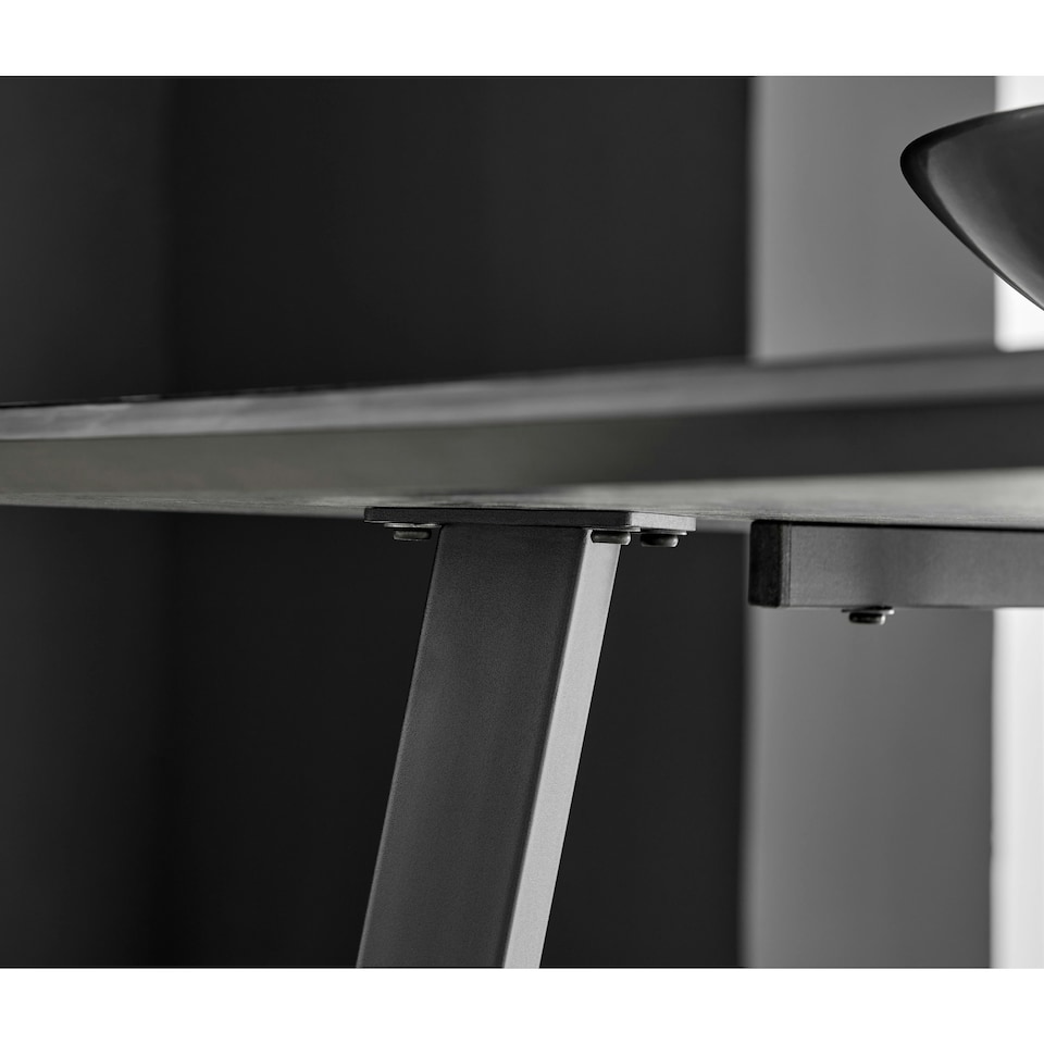 image 1 of Furniturebox Carson 160cm White Marble Effect Large Dining Table with Black Legs