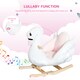 image 3 of HOMCOM Kids Rocking Horse Plush Ride On Swan Toy with Safety Seat for Toddler 18 Months  Plus, White and Pink